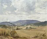 West Of Blue Mountains, New South Wales by Robert Johnson, oil on canvas, sold Nov 2007