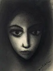 Child by Robert Dickerson, c.1975, charcoal on card, sold Nov 2007