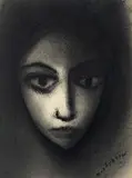 Child by Robert Dickerson, c.1975, charcoal on card, sold Nov 2007
