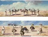 (Pair Of Middle Eastern Scenes) by M. Montaner, oil on composition board, offered Nov 2007