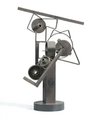 No.327 by Robert Klippel, 1975, brazed steel construction, geometric sections, sold Apr 2008