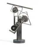 No.327 by Robert Klippel, 1975, brazed steel construction, geometric sections, sold Apr 2008