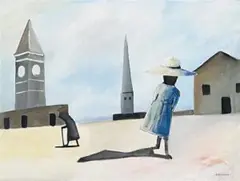 Hawthorn Schoolgirl by Charles Blackman, c.1953, oil on composition board, sold Apr 2008