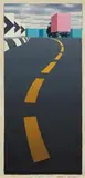 Third Study For The Dividing Line by Jeffrey Smart, 1977-78, oil on canvas on board, sold Apr 2008