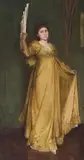Practising The Minuet (Miss Hilda Spong) by Tom Roberts, c.1893, oil on canvas, sold Apr 2008