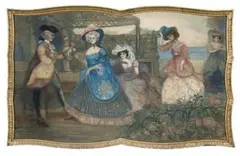 LADIES ON THE TERRACE c.1895 – by Charles Conder, c.1895 - 1900, watercolour on silk, sold Apr 2008