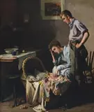 The Empty Cradle by William Beckwith McInnes, 1908, oil on canvas, sold Apr 2008