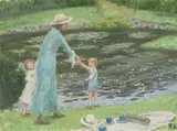 THE LILY POND, c.1932 (FROM THE ROYAL BOTANIC GARDENS, MELBOURNE SERIES) by Rupert Bunny, oil on canvas, sold Apr 2008