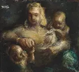 Mother And Children by William Dobell, c.1942, oil on composition board, sold Apr 2008