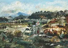 Lime Quarry, Lilydale by John Perceval, 1956, oil on canvas, sold Apr 2008