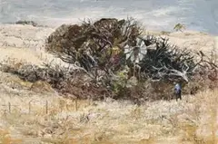 The Burnt Spinney by Arthur Boyd, 1957, oil on composition board, sold Apr 2008