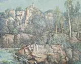 South Coast Facades by Lloyd Rees, 1966, oil on canvas, sold Apr 2008
