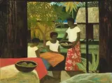 Island Natives by Ray Crooke, oil on canvas, sold Apr 2008