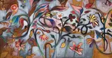 The Rock Pool by Charles Blackman, 1973, oil on canvas (diptych in 8 panels), sold Apr 2008