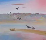 Jinker On The Sandbank, Shoalhaven by Arthur Boyd, c.1986, oil on canvas, sold Apr 2008