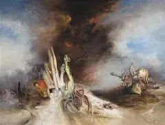 Fire! by James Gleeson, 1995, oil on canvas, sold Apr 2008