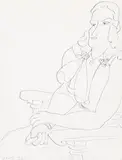 Jeune Femme Assise (Young Woman Seated) by Henri Matisse, 1942, ink on paper, sold Apr 2008
