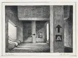 Second Drawing For The Rome Metro by Jeffrey Smart, 1982, pencil on paper, sold Apr 2008