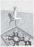 Nude With Floral Carpet by John Brack, 1973, cont� on paper, offered Apr 2008