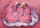 Three Graces by Charles Blackman, 1993, oil on canvas, offered Apr 2008