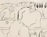 At The Bar by Joy Hester, c.1944, brush and ink on paper, offered Apr 2008