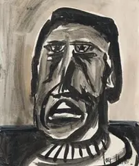 Head by Joy Hester, c.1945, ink on paper, offered Apr 2008