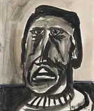 Head by Joy Hester, c.1945, ink on paper, offered Apr 2008