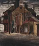 Hindley Street, Evening by Jeffrey Smart, 1944, oil on canvas, sold Apr 2008