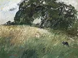 Landscape With Child Hidden In Grass by Arthur Boyd, 1966, oil on muslin on board, sold Apr 2008