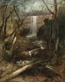 Willoughby Falls, New South Wales by John Skinner Prout, c.1842, oil on canvas, offered Apr 2008