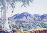 Macdonnell Ranges by Albert Namatjira, watercolour on paper, sold Apr 2008