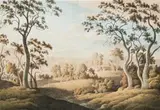 Nile Valley Landscape With Ben Lomond In Distance by John Hippisley Glover, c.1850, watercolour on paper, offered Apr 2008