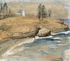 The Coast At Kiama by Lloyd Rees, 1968, pencil and watercolour on paper, offered Apr 2008