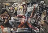 John Bell’S Party by Donald Friend, c.1964, ink, watercolour and gouache on paper on board, sold Apr 2008