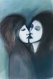 Passionate Embrace by Robert Dickerson, pastel on paper, sold Apr 2008