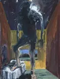 Study For Ceilingless Room by Euan MacLeod, 2005, oil on canvas, sold Apr 2008