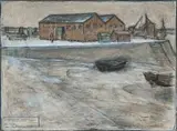 Expeditionary Force, Canteens – Depot, Etaples by Iso Rae, 1917, pastel and charcoal on paper, sold Apr 2008