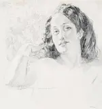 Portrait Of Janet by Norman Lindsay, pencil on paper, sold Apr 2008