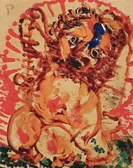 Angel by John Perceval, 1961, oil on card on composition board, sold Apr 2008