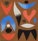 Untitled by John Coburn, synthetic polymer paint on board, sold Apr 2008