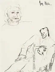 Figure Studies by Joy Hester, c.1943-45, ink on paper, offered Apr 2008