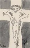 Crucifix by Joy Hester, c.1945, ink on paper, offered Apr 2008