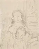 Sunday And Sweeney Reed by Danila Vassilieff, 1955, pencil on paper, sold Apr 2008