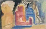 Figure Group by Danila Vassilieff, 1954, watercolour and gouache on paper, sold Apr 2008