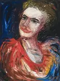 Woman In Red Dress by Danila Vassilieff, 1949, oil on composition board, offered Apr 2008