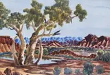 Central Australian Landscape by Otto Pareroultja, c.1963, watercolour on paper, sold Mar 2009