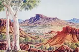 Central Australia by Oscar Namatjira, c.1960, watercolour on paper, sold Mar 2009
