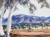 Macdonnell Ranges by Albert Namatjira, watercolour on paper, sold Mar 2009