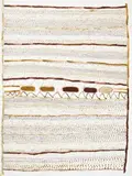 Jilamara by Kutuwulumi Purawarrumpatu, 1999, natural earth pigments and synthetic binder on paper, offered Mar 2009