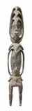 (Misingi Village,Middle Ramu River, Madang Province, Papua New Guinea) by Ancestral Spirit Figure, mid 20th Century encrusted patina standing figure with hands on hips, opposed hook projections on the face and body, sold Mar 2009